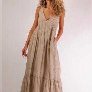 Free People Frankie Pintucked Sundress XL Sand